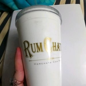 Rum chata cup with straw tumbler